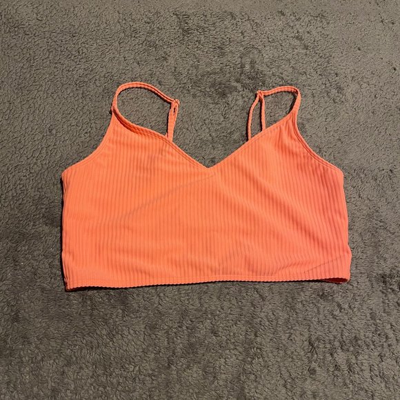 Forever 21 Other - Womens XL Coral Longline Ribbed Bikini Top Ribbed Material, Adjustable Straps ⚡️